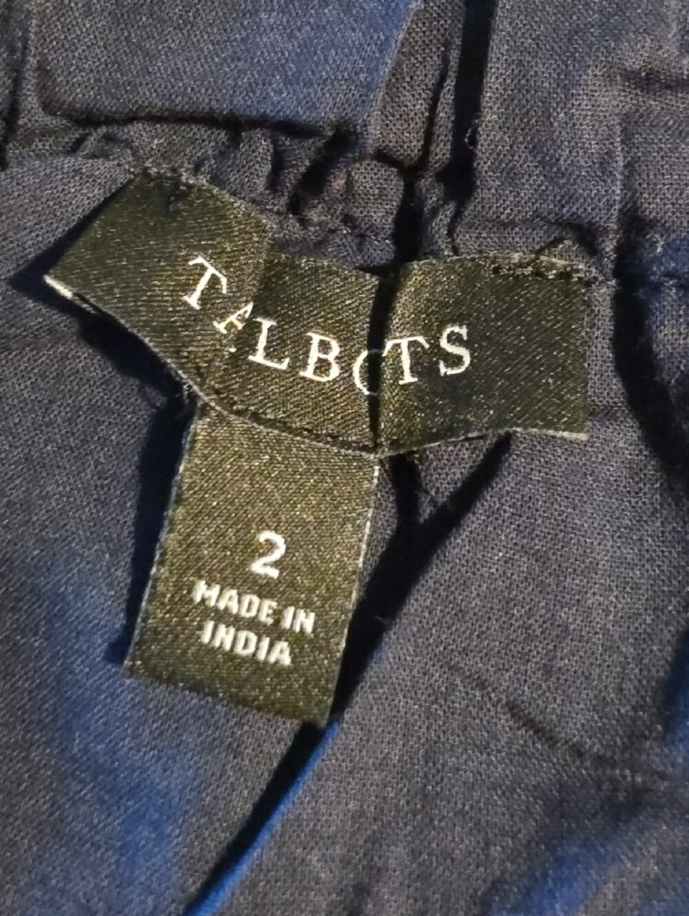 Talbots Navy Blue Tiered Maxi Dress Cotton Gauze Sleeveless Boho - Picture 7 of 7